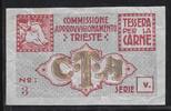 ITALIA TRIESTE. Lebensmittelkarte «Fleich». Carte de rationnement «viande» . -