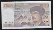 FRANCE 20 Francs "DEBUSSY. Componist, Compositeur." -
