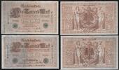 DEUTSCHLAND/ALLEMAGNE 1000 Mark Le mille brun. Brauner Tausender.Serie: E/C et D/B. -