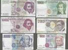 ITALIA/ITALIE. 1000, 2000, 5000, 10000, 50000 Lire. 6 NOTES . -