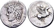 Roman Republic Denarius Roman Republic, L. Cossutius Sabula. AR Denarius (18 mm, 3.98 gram) Rome 72 BC -