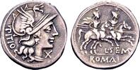 Roman Republic Denarius Roman Republic, L. Sempronius Pitio AR Denarius (ca. 19 mm, 3.95 gram) Rome 148 -