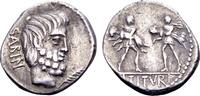Roman Republic Denarius Roman Republic. L. Titurius Sabinus, AR Denarius (19mm, 4.02 gram) Rome 89 BC -