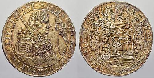 Sachsen-Albertinische Linie Reichstaler 1683 CF Johann Georg III. 1680-1691. Attraktives Exemplar. S