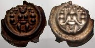 Saalfeld, Königliche Münzstätte Brakteat Friedrich II 1215-1250, unter Pfandschaft der Grafen von Schwarzburg. -