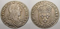 Frankreich 1/12 Ecu au buste juvenile Ludwig XIV. 1643-1715. -