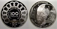 Frankreich 100 Francs (15 Ecus) Fünfte Republik seit 1958. -