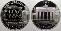 Frankreich 100 Francs (15 Ecus) Fünfte Republik seit 1958. -