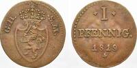 Hessen-Darmstadt Cu 1 Pfennig Ludwig I. 1806-1830. -