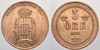 Schweden Cu 5 Öre 1 Oskar II. 1872-1907. -