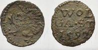 Pommern-Wolgast Kupfer Scherf 1592 Ernst Ludwig 1569-1592. TTB mit schöner Kupferpatina