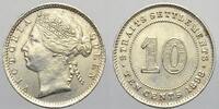 Straits Settlements 10 Cents Britische Kolonie 1837-1939. -