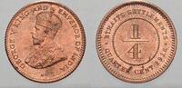 Straits Settlements Cu 1/4 Cent Britische Kolonie 1837-1939. -