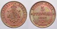 Sachsen-Albertinische Linie Cu 5 Pfennig Johann 1854-1873. -