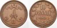 Russland Cu 10 Penniä 1 Zar Alexander II. 1855-1881. -