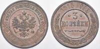 Russland 3 Kopeken Zar Nikolaus II. 1894-1917. -