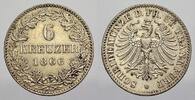 Frankfurt, Stadt 6 Kreuzer 1866 SUP+