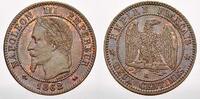 2 Centimes (Bronze) 1862  K Frankreich Napoleon III. 1852-1870. Vorzüglich-vorzüglich+ mit Prägeglanz