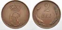 2 Ore 1906 Dänemark Christian IX. 1863-1906. Fast vorzüglich