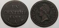 Frankreich 1 Centime Erste Republik. -