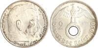 Drittes Reich 2 Reichsmark Paul von Hindenburg - mit Hakenkreuz. -