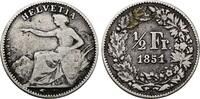Schweiz 1/2 Franken 1851 A Fast sehr sch&ouml;n 65,00 EUR  + 10,00 EUR frais d'envoi