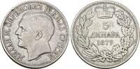 Serbien 5 Dinara 1879 Milan Obrenovich IV. 1868-1882. Sehr sch&ouml;n 125,00 EUR  + 10,00 EUR frais d'envoi