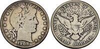 USA Half Dollar 1908 D Barber Half Dollar. Sch&ouml;n/Sehr sch&ouml;n 40,00 EUR  + 10,00 EUR frais d'envoi