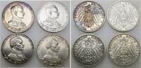 Preussen 4 x 3 Mark 1913 A Wilhelm II. 1888-1918. Vorz&uuml;glich 165,00 EUR  + 10,00 EUR frais d'envoi