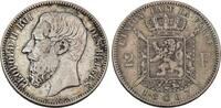 Belgien 2 Francs 1867 Leopold II. 1865-1909. Sehr sch&ouml;n 45,00 EUR  + 10,00 EUR frais d'envoi