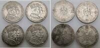 Preussen 4 x Krönungstaler Wilhelm I. 1861-1888. -