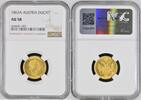 AUSTRIA  DUCAT 1863A NGC AU 58