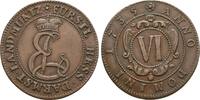 Hessen-Darmstadt, Landgrafschaft 6 Pfennig Ernst Ludwig, 1678-1739 -
