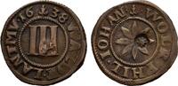 Waldeck, Grafschaft Cu-3 Pfennig Wolrad IV., Philipp und Johann, 1638-1640 -