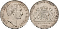 Bayern Doppeltaler 1855. Maximilian II. (1848-1864) Rf., part. Tönung, SUP