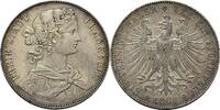 Frankfurt Vereinstaler 1860 Rf., Kr., part. fleckig, leicht getönt, TTB