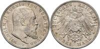 Württemberg 3 Mark 1911 F Wilhelm II. 1891-1918 Kl. Kr., ss 22,00 EUR  + 15,90 EUR frais d'envoi