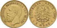 Baden 5 Mark 1877 G Friedrich I. 1856-1907 SUP-