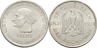 Weimarer Republik 3 Reichsmark 1931 A Zum 100. Todestag des Freiherrn vom und zum Stein Ger. Rf. u. Kr., part. fleckig, SUP