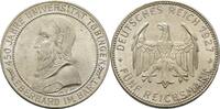 Weimarer Republik 450 Jahre Universität Tübingen 5 Reichsmark 1927 F Rf., Kr., fleckig, vz