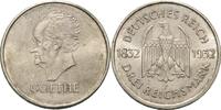 Weimarer Republik 3 Reichsmark 1932 F Zum 100. Todestag Goethes Rf., Kr.... 150,00 EUR  + 15,90 EUR frais d'envoi