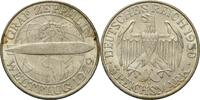 Weimarer Republik 3 Reichsmark 1930 D Weltflug Zeppelin Ger. Rf., Kr., etw. fleckig, SUP