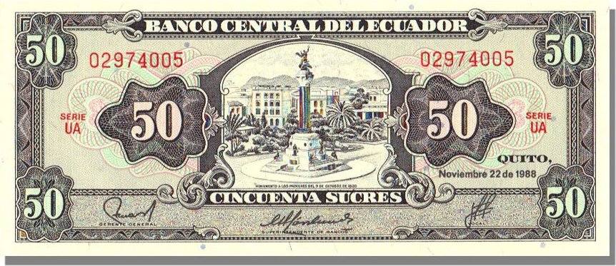 Équateur 50 Sucres 1988 Billet, 1988-11-22, KM:122a NEUF | MA-Shops