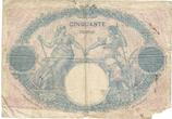 France 50 Francs 1925 Bleu et Rose, U.11715, Fayette:14.38, KM:64g B+