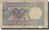Albanie 5 Franga Billet, Albania, Undated (1939), KM:6a B+
