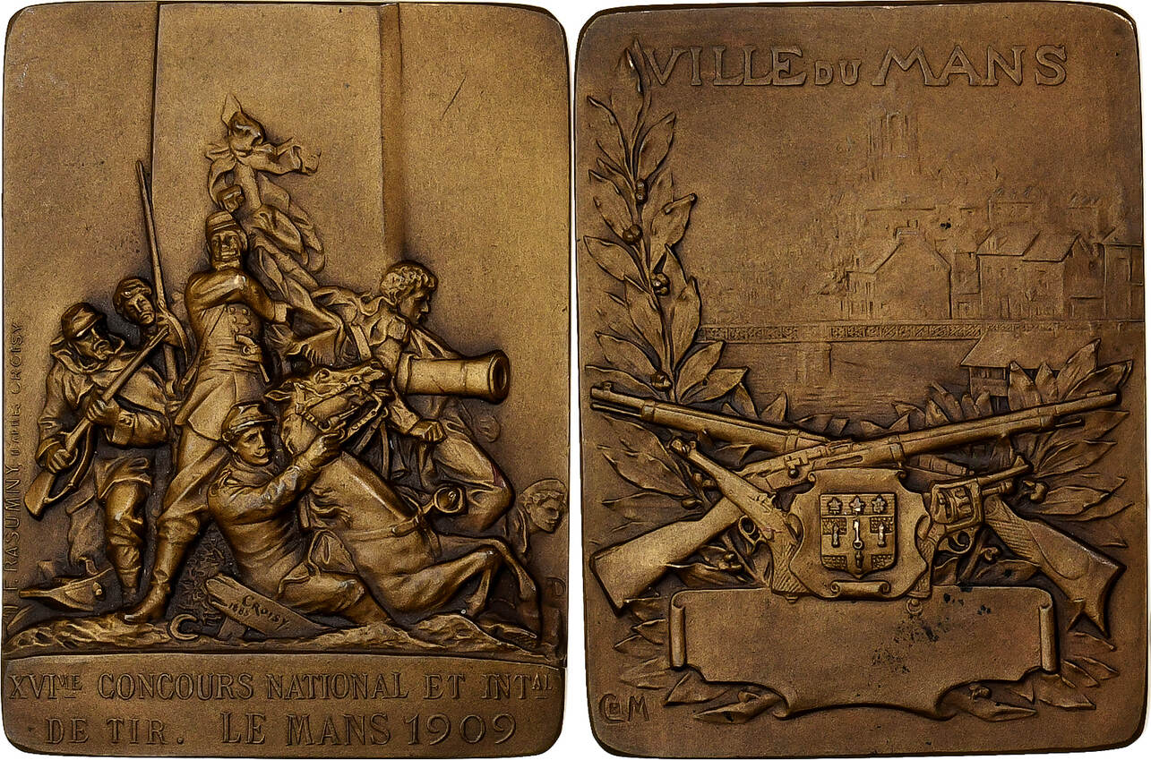 III REPUBLIC Médaille, Chevalier, Concours National Et International De Tir Ttb ,fme 931812,a