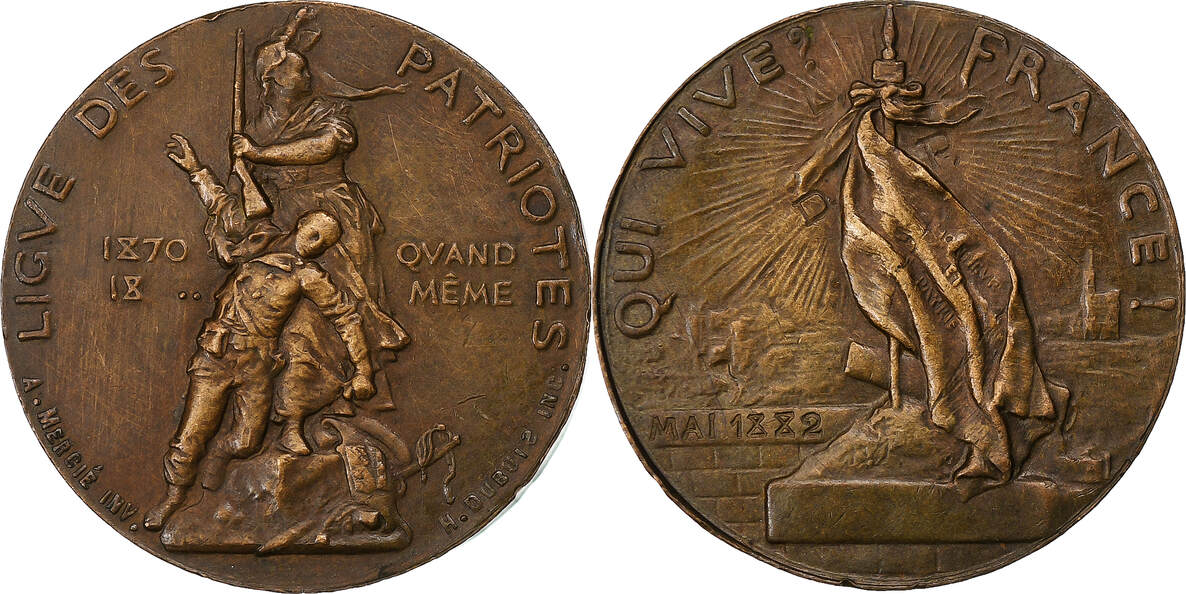 Jeton Ligue Des Patriotes 1882 – Bronze, XIXème Siècle, Collection, Numismatique