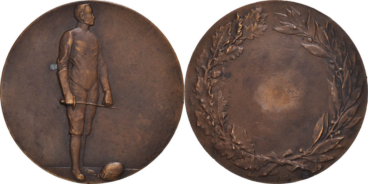 France Médaille Sport, Escrime, Fraisse, Bronze TTB+ | MA-Shops