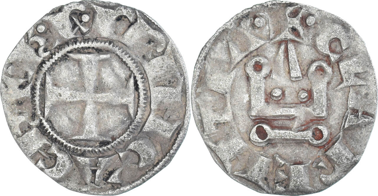 Grèce Denier 12781285 Glarenza Monnaie, Principauté d'Achaïe, Charles