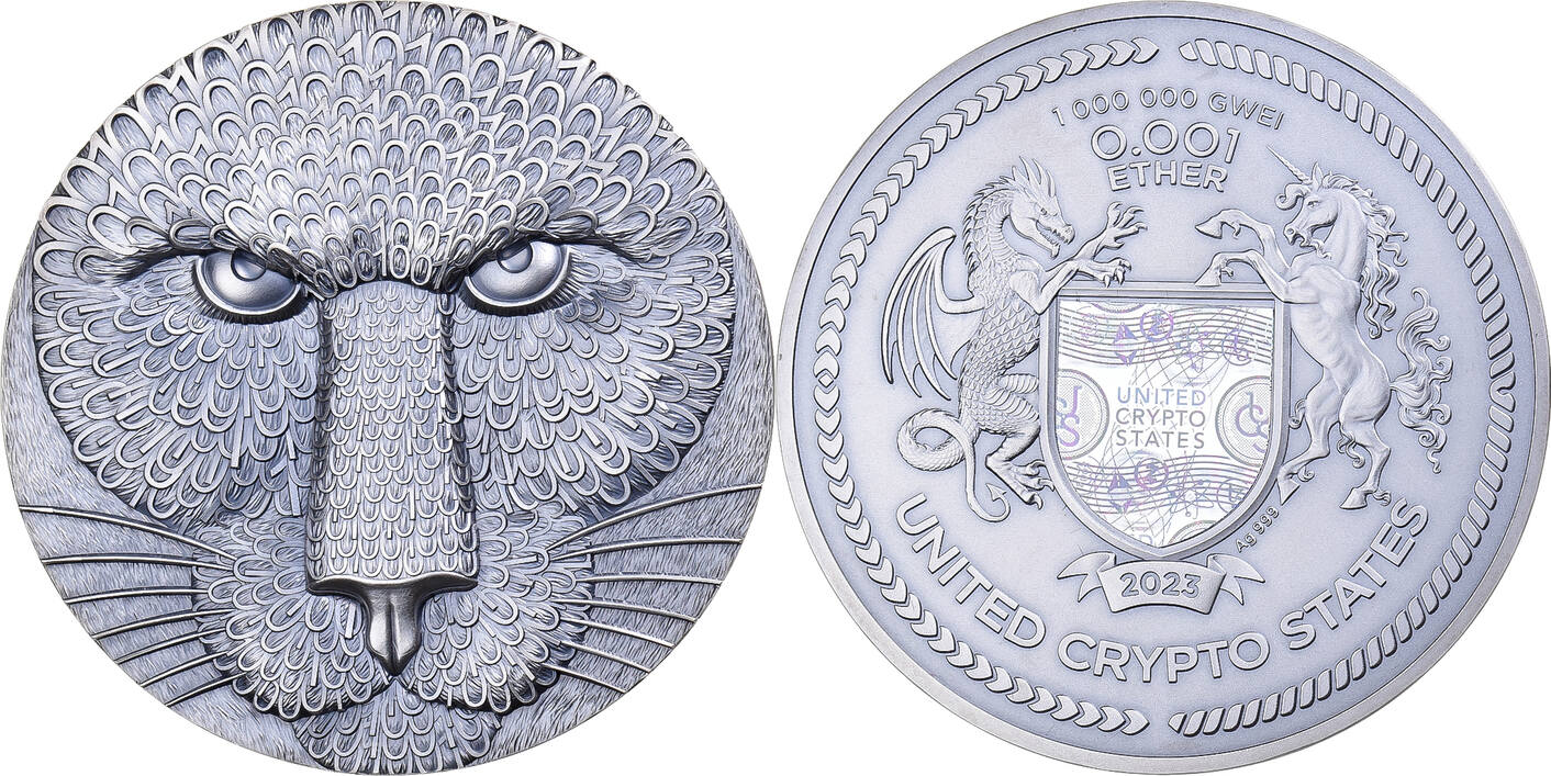 États-Unis 2 Troy Ounces 2023 UNITED CRYPTO STATES, Argent FDC | MA-Shops